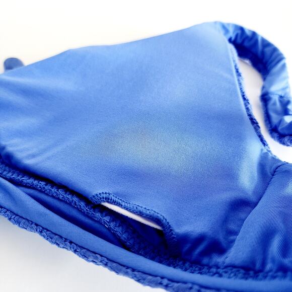 Becca Swimwear Blue Two Piece Ribbed Bikini Swimsuit Set Size Large - Picture 5 of 9